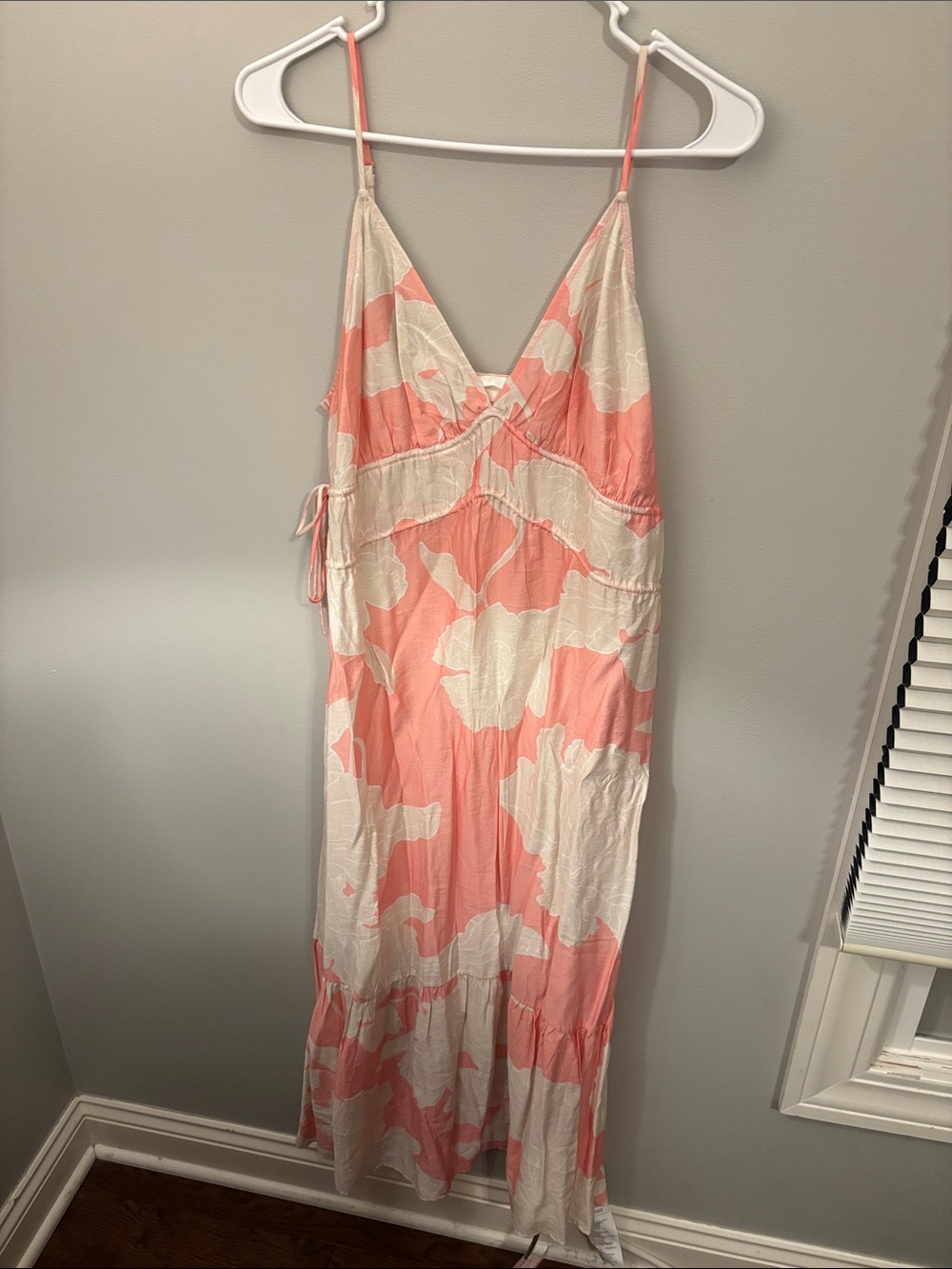 H&M Peach & White Floral Slip Maxi Dress